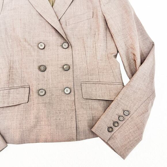 Theory Women's Brown 3-Button Structured Wool Blazer Jacket Size 6 - Picture 5 of 8